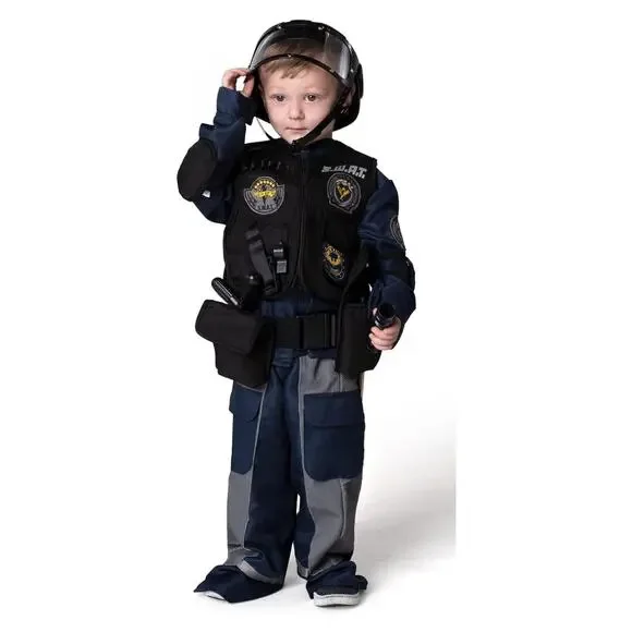 Swat Team Gear Halloween Costume Accessories Medium (8-10) yrs Career Day Outfit - Picture 4 of 10